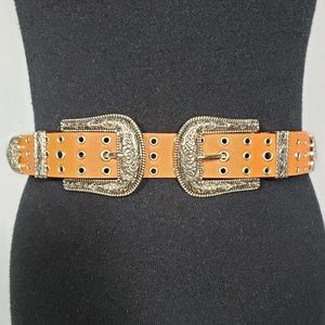 🆕 Double Buckle Belt - Camel Colored